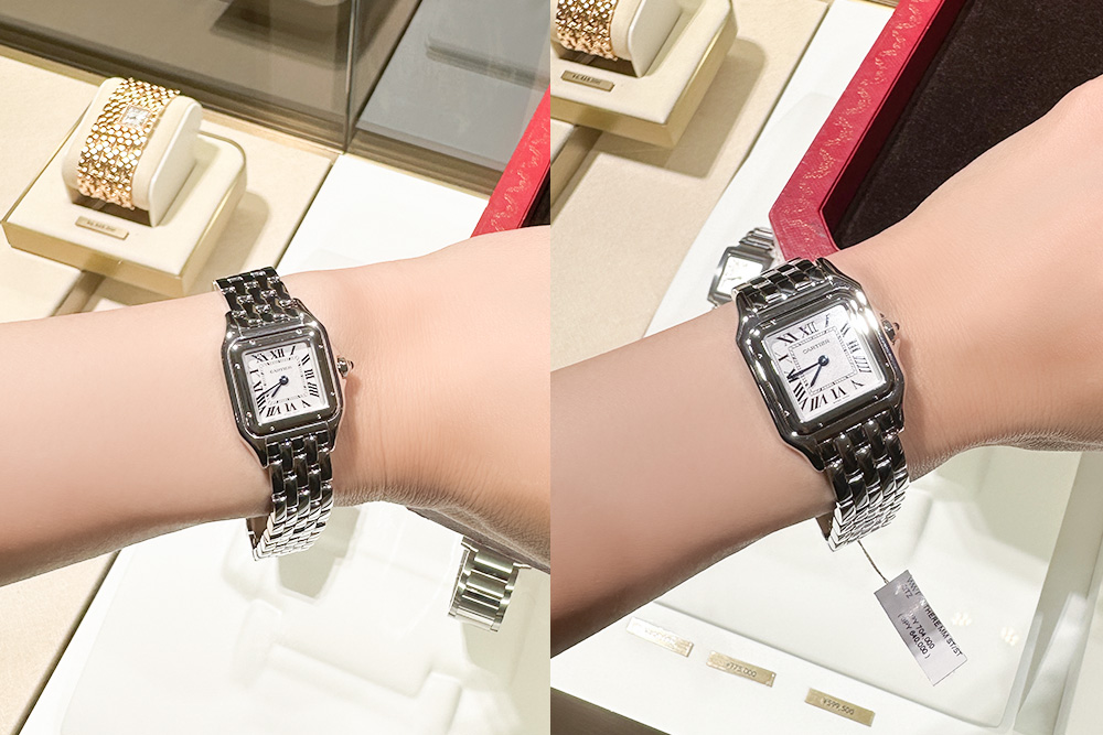 カルティエ　パンテールの時計サイズ比較